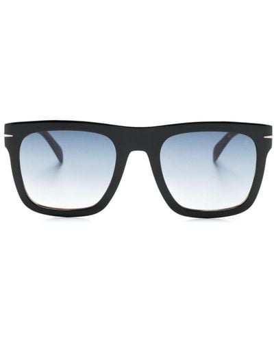 David Beckham Db 7000/s Flat Square-frame Sunglasses - Blue