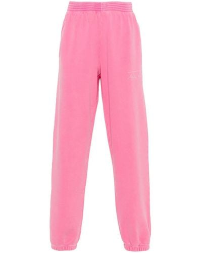 Martine Rose Logo-print Cotton Track Trousers - Pink