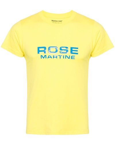 Martine Rose Shrunken Katoenen T-shirt - Geel