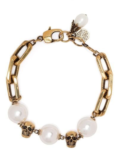Alexander McQueen Armband mit Perlen - Mettallic