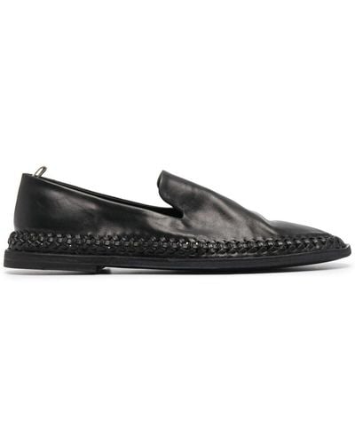 Officine Creative Whipstitched Loafers - Black