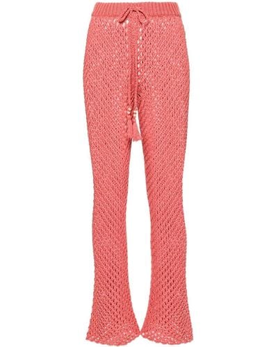 Alanui A Love Letter To India Macramé Trousers - Red