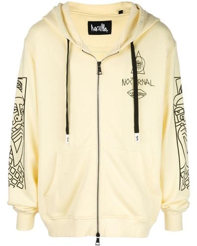 Haculla Guy And His Gun Zip Front Hoodie - White