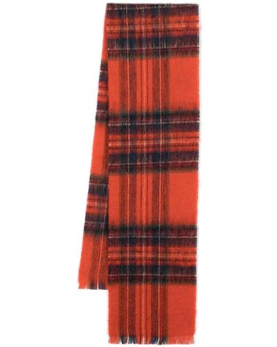 Mackintosh Royal Stewart Check-pattern Scarf - Red