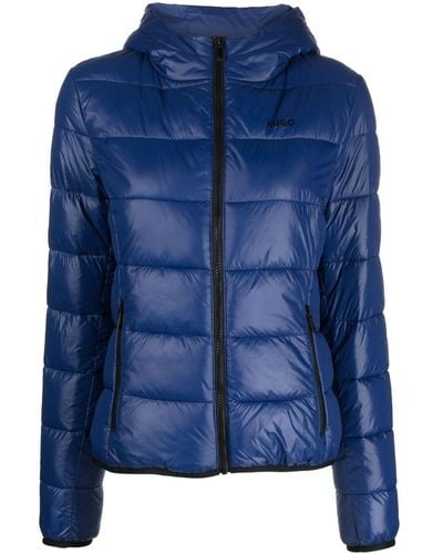 HUGO Zip-up Padded Puffer Jacket - Blue