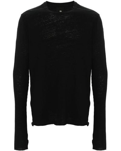 Thom Krom Raw-cut Long-sleeved T-shirt - Black
