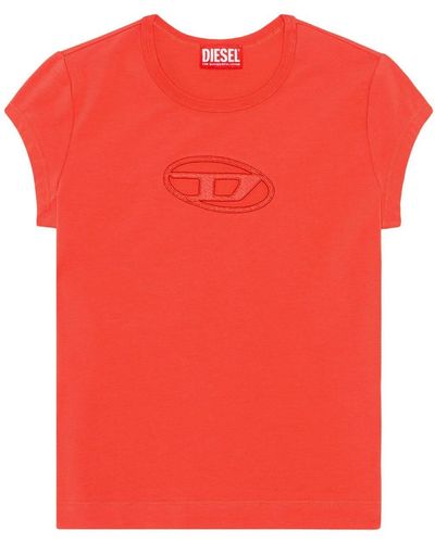 DIESEL Camiseta T-Angie con logo - Rojo