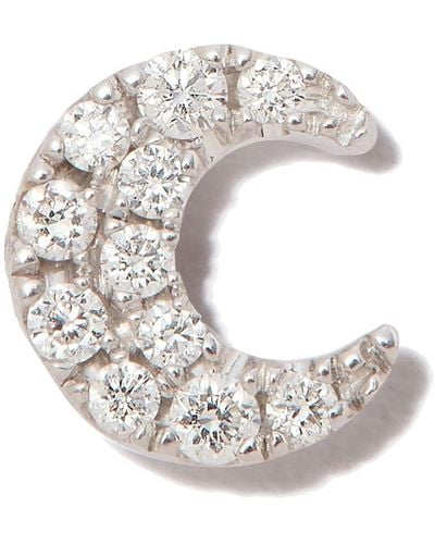 Maria Tash 18kt White Gold Moon Diamond Stud Earring - Metallic