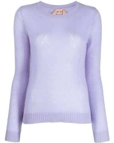 N°21 Logo-patch Cashmere Sweater - Purple
