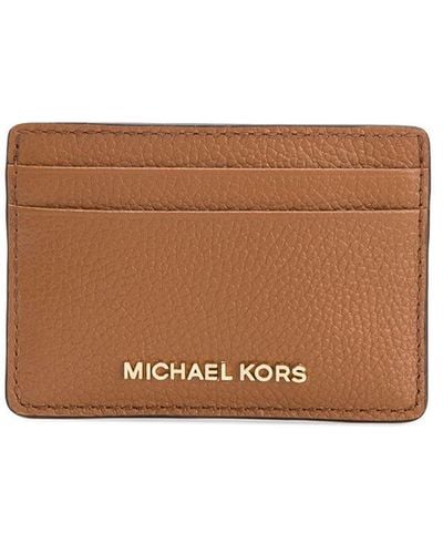 MICHAEL Michael Kors Porte-cartes en cuir grainé - Marron
