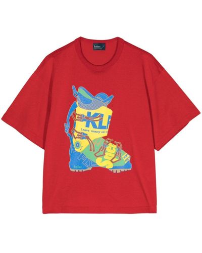 Kolor Graphic-print Cotton T-shirt - Red