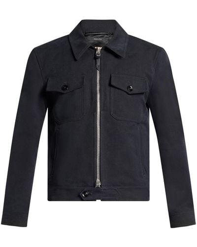 Tom Ford Zip-up Cotton Jacket - Blue