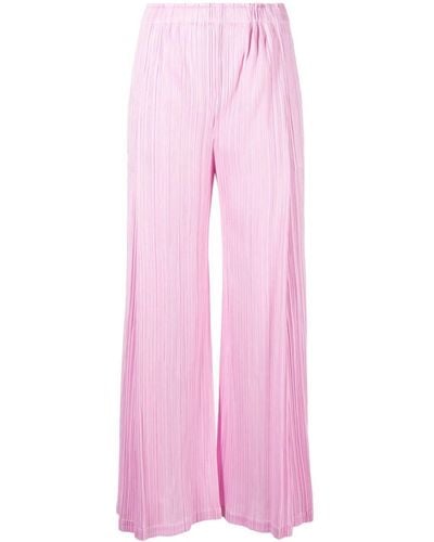 Pleats Please Issey Miyake September Plissé-effect Cropped Trousers - Pink