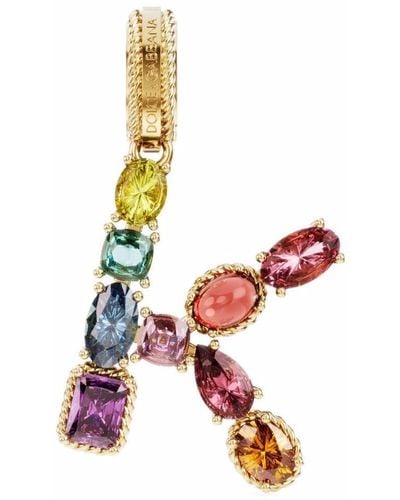 Dolce & Gabbana Rainbow Alphabet K 18kt Yellow Gold Multi-stone Pendant - Metallic