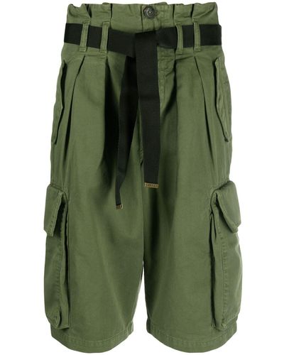 Pinko Pantalones cortos cargo con cinturón - Verde