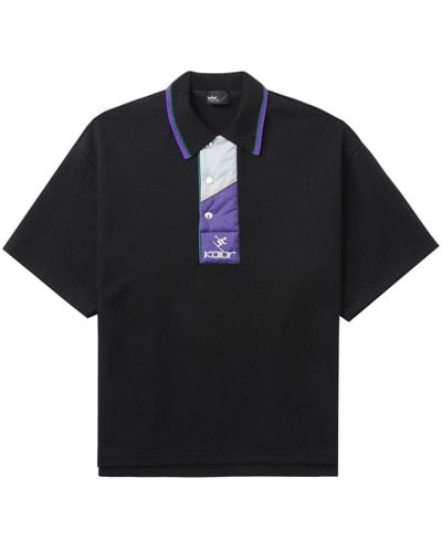Kolor Poloshirt Met Geborduurd Logo - Zwart