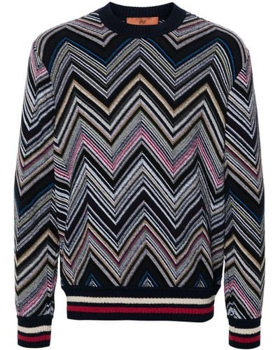 Missoni Chevron-knit Sweater - Gray