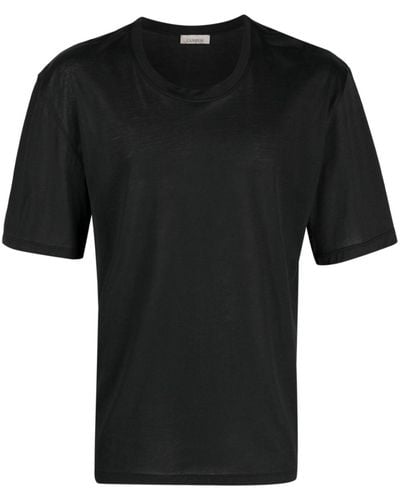 Laneus Plain Crew-neck T-shirt - Black
