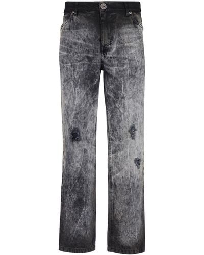 Balmain Stonewash Straight Jeans - Grey