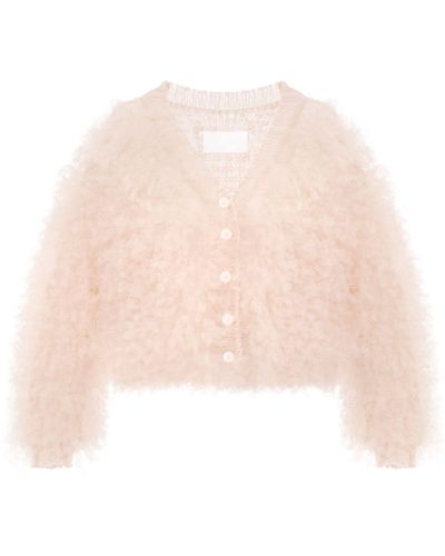 Maison Margiela Sheer-knit Cardigan - Pink