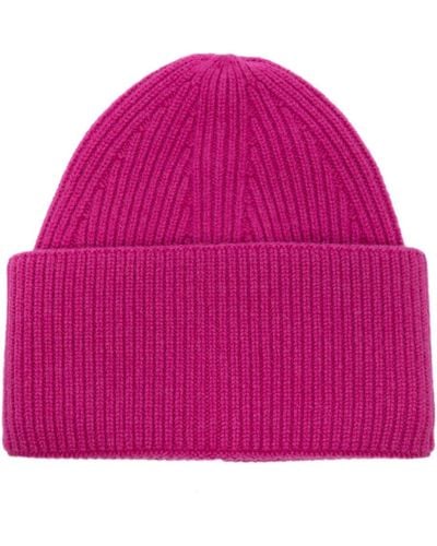 Laneus Ribbed-knit Cashmere Beanie - Pink