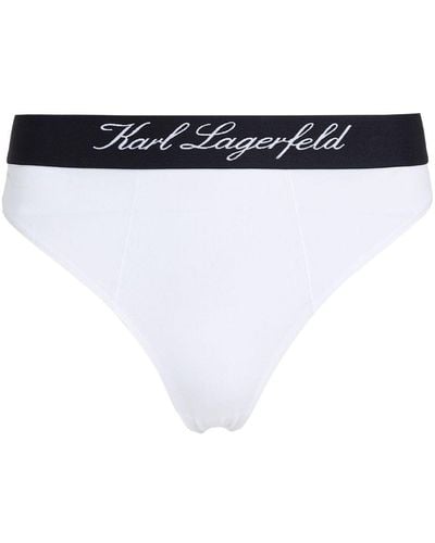 Karl Lagerfeld Logo-waistband High-waist Briefs - Blue