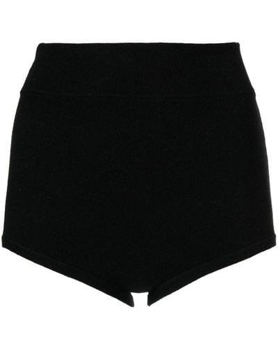 Cashmere In Love Felix Knitted Logo-patch Shorts - Black