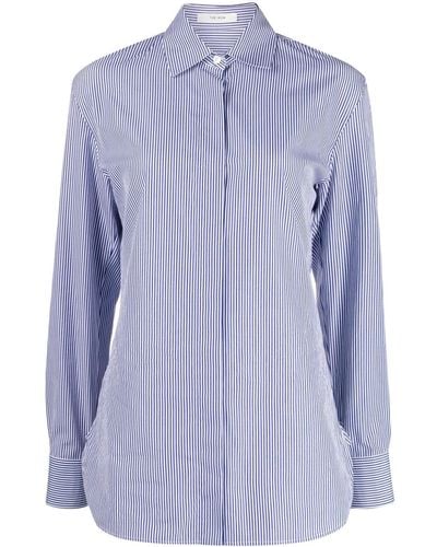 The Row Sadie Striped Cotton Shirt - Blue