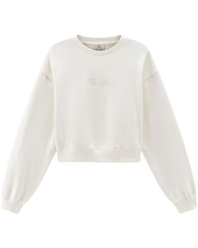 Woolrich Logo-embroidered Cotton Sweatshirt - White