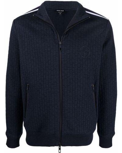 Giorgio Armani Sweater Met Streepdetail - Blauw