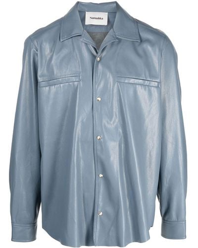 Nanushka Button-up Long-sleeve Shirt - Blue