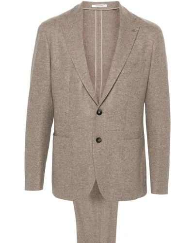 Tagliatore Mélange Virgin-wool Suit - Natural