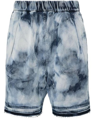 Laneus Halbhohe Jeans-Shorts - Blau