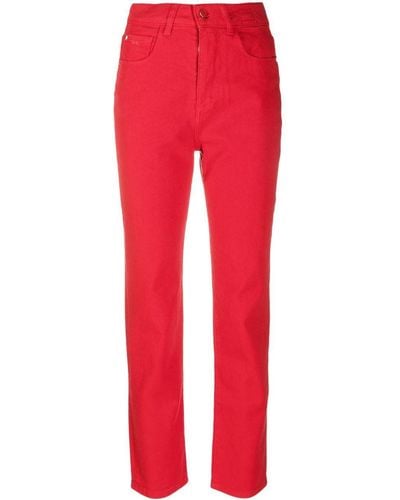 Kiton High-waist Straight-leg Jeans - Red