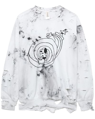 WESTFALL Sweatshirt in Distressed-Optik - Grau