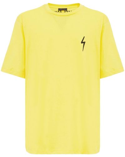 Giuseppe Zanotti Camiseta con parche del logo - Amarillo
