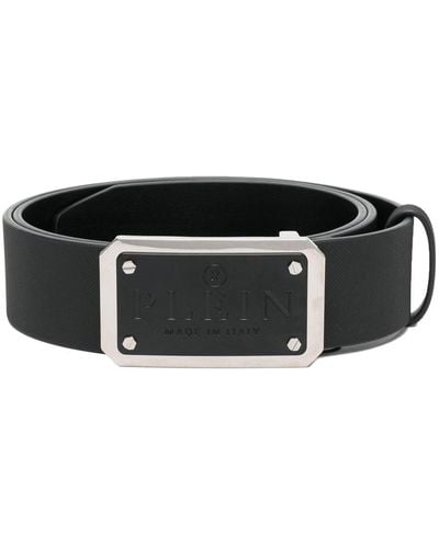 Philipp Plein Iconic Plein Leather Belt - Black