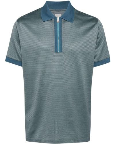 Paul Smith Half-zip fastening polo shirt - Blau