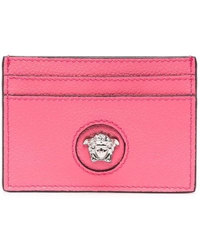 Versace Leather Card Holder - Pink