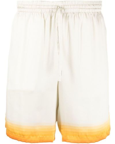 Casablancabrand Shorts aus Seide mit grafischem Print - Weiß
