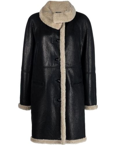 Isabel Marant Astana Shearling Coat - Black