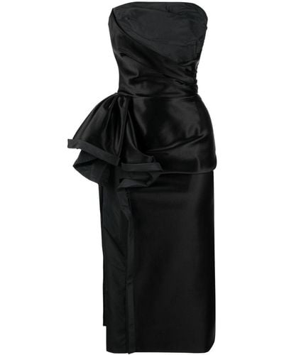 Maison Margiela Ruched Duchesse Dress - Black