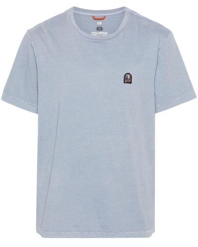 Parajumpers Katoenen T-shirt Met Logo-applicatie - Blauw