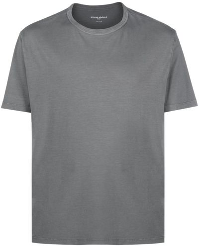 Officine Generale Crew-neck Lyocell-cotton T-shirt - Grey