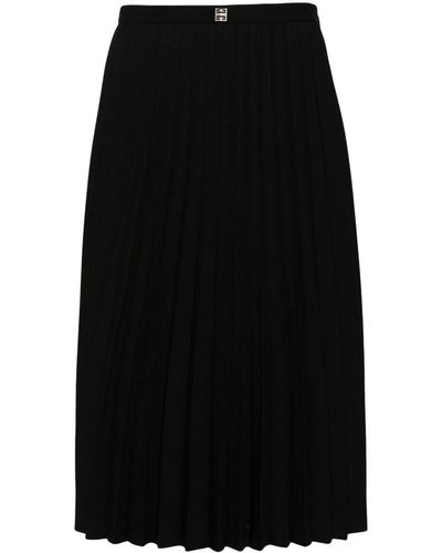 Givenchy 4g-plaque Pleated Midi Skirt - Black