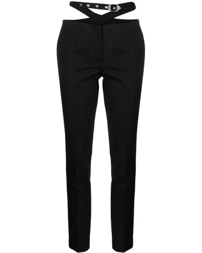 The Attico Pantalones con cintura lazada - Negro