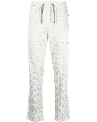 John Richmond Snake-motif Studded Track Trousers - White
