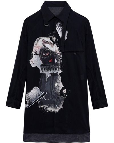 Yohji Yamamoto Camisa Kuro con estampado gráfico - Azul