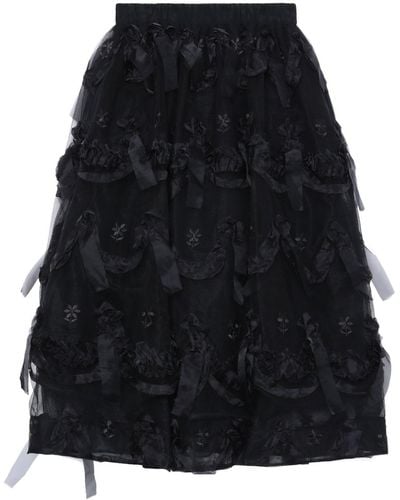 Simone Rocha Bow-appliqué Tulle Full Skirt - Black