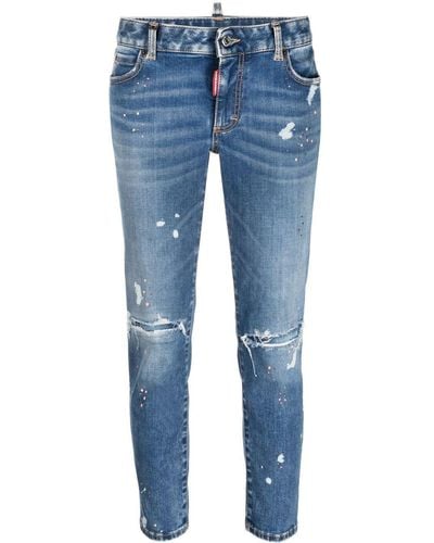 DSquared² Low-rise Cropped Jeans - Blue